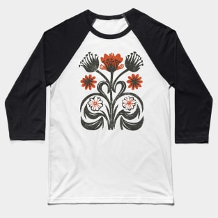 Wildflowers Scandinavian Folk Art Baseball T-Shirt